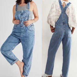 Free People We The Free Ziggy Denim Overalls: Medium Wash Blue